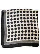 onkar neckerchief sjaaltje satijn polkadots black and white