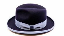 baldini homburg haarvilt navy contrast avio blauw