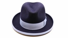 baldini homburg haarvilt navy contrast avio blauw