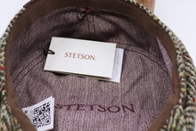 stetson newsboy cap hatteras tweed herringbone beige green