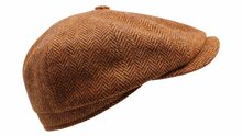 alfonso deste kyoto newsboy cap scheerwol visgraat roest bruin