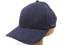 stetson baseballcap wool herringbone navy