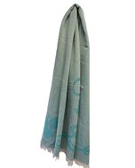 panizza sjaal wolmix floral turquoise beige