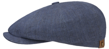 stetson newsboy cap hatteras linnen donker blauw