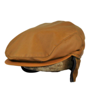 wigens vintage flat cap wax cotton cognac