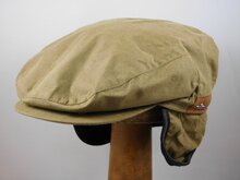 wigens vintage flat cap wax cotton beige