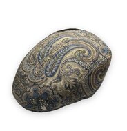 wigens ivy modern flat cap cotton wool paisley beige blue