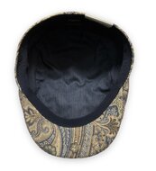 wigens ivy modern flat cap cotton wool paisley beige blue