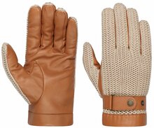 stetson crochet gloves sheep nappa leather light brown