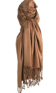 onkar pashmina viscose milk chocolate bruin