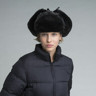 kangol pilotenmuts trapper faux fur zwart