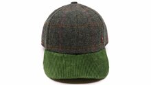 alfonso deste baseball cap wol groen geruit