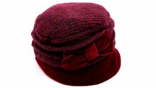 panizza cloche met strik clarice wolmix en fluweel bordeaux