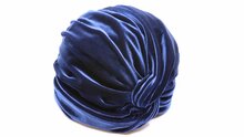 jos van dijck turban velvet indigo blue