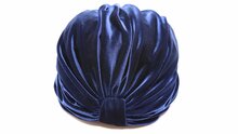 jos van dijck turban velvet indigo blue