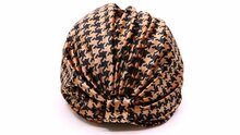 jos van dijck turban velvet pied de poule black and bronze