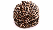 jos van dijck turban velvet pied de poule black and bronze