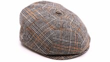 brixton brood snap cap po plaid grey orange