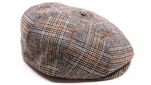 brixton brood snap cap po plaid grey orange