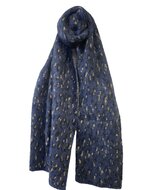 onkar sjaal animal print wolmix dark blue