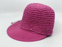 seeberger visor cap crochet papierstro fuchsia