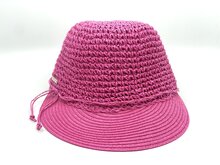 seeberger visor cap crochet papierstro fuchsia