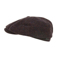 stetson hatteras newsboy cap herringbone crimson violet