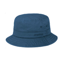 stetson bucket hat twill cotton vissershoed jeansblauw