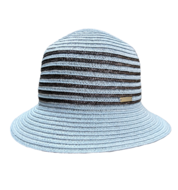 seeberger cloche stro stripe light blue anthracite