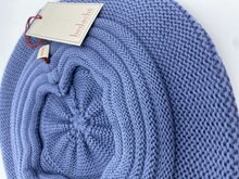 bedacht zomer baret knitted katoen ijsblauw