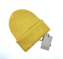 bedacht zomer beanie knitted katoen okergeel