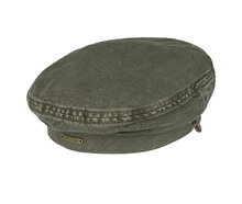 stetson peabody fishermans cap cotton linen dark green olive