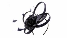 maddox fascinator disc sinamay krul en bloem black