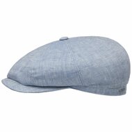 stetson hatteras newsboy cap classic linnen lichtblauw