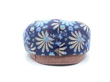 alfonso d este newsboy cap kyoto linnen floral fantasie bruin blauw