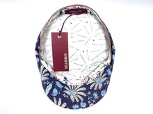 alfonso d este newsboy cap kyoto linnen floral fantasie bruin blauw