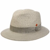 mayser fedora mathis raffia linnenmix lichtgrijs ecru