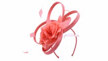 maddox fascinator disc sinamay krul en bloem tangerine