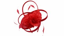 maddox fascinator disc sinamay krul en bloem tulip red