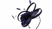 maddox fascinator disc sinamay krul en bloem navy