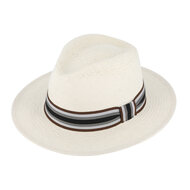 fiebig fedora traveller zomerhoed papier gestreept ribslint naturel