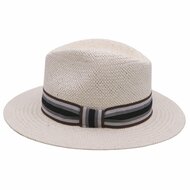 fiebig fedora traveller zomerhoed papier gestreept ribslint naturel