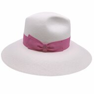 borsalino fedora fino sophie panama white and pink