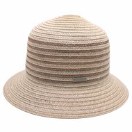 seeberger cloche stro stripe linen sand