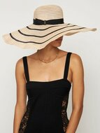 borsalino sun hat erica hemp stripe natural black