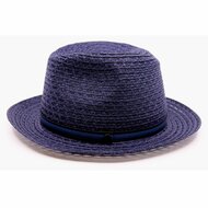 borsalino fedora bogart bandstro hemp navy blauw