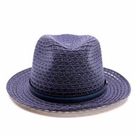 borsalino fedora bogart bandstro hemp navy blauw