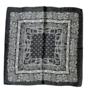 onkar neckerchief po paisley black and white