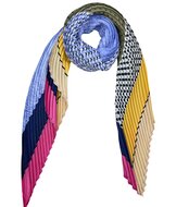 onkar neckerchief plisse satijn blue yellow and pink