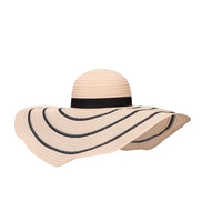 borsalino sun hat erica hemp stripe natural black